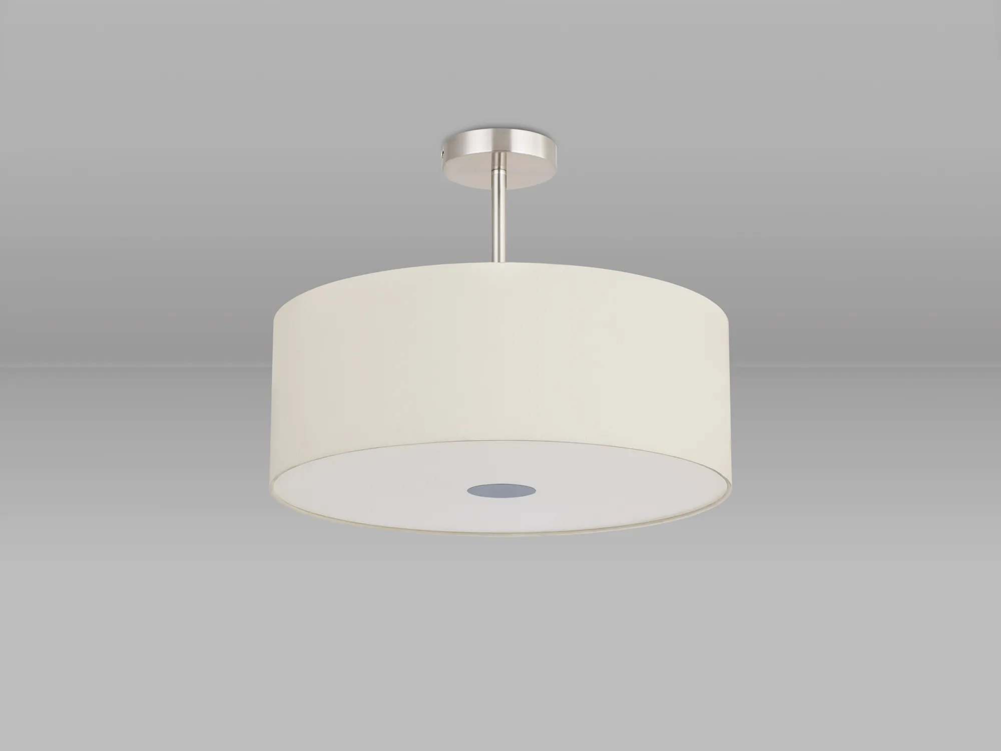 Baymont 50cm Semi Flush 3 Light Satin Nickel, Ivory Pearl, Frosted Diffuser DK0425  Deco Baymont SN IV